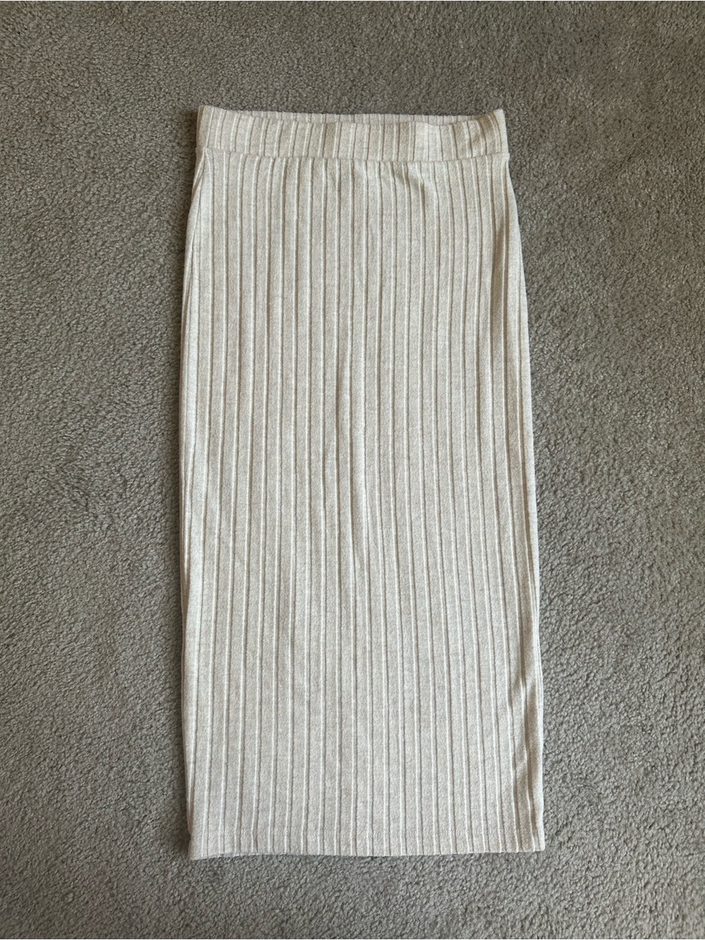 Universal Thread Cream Ribbed Midi Skirt